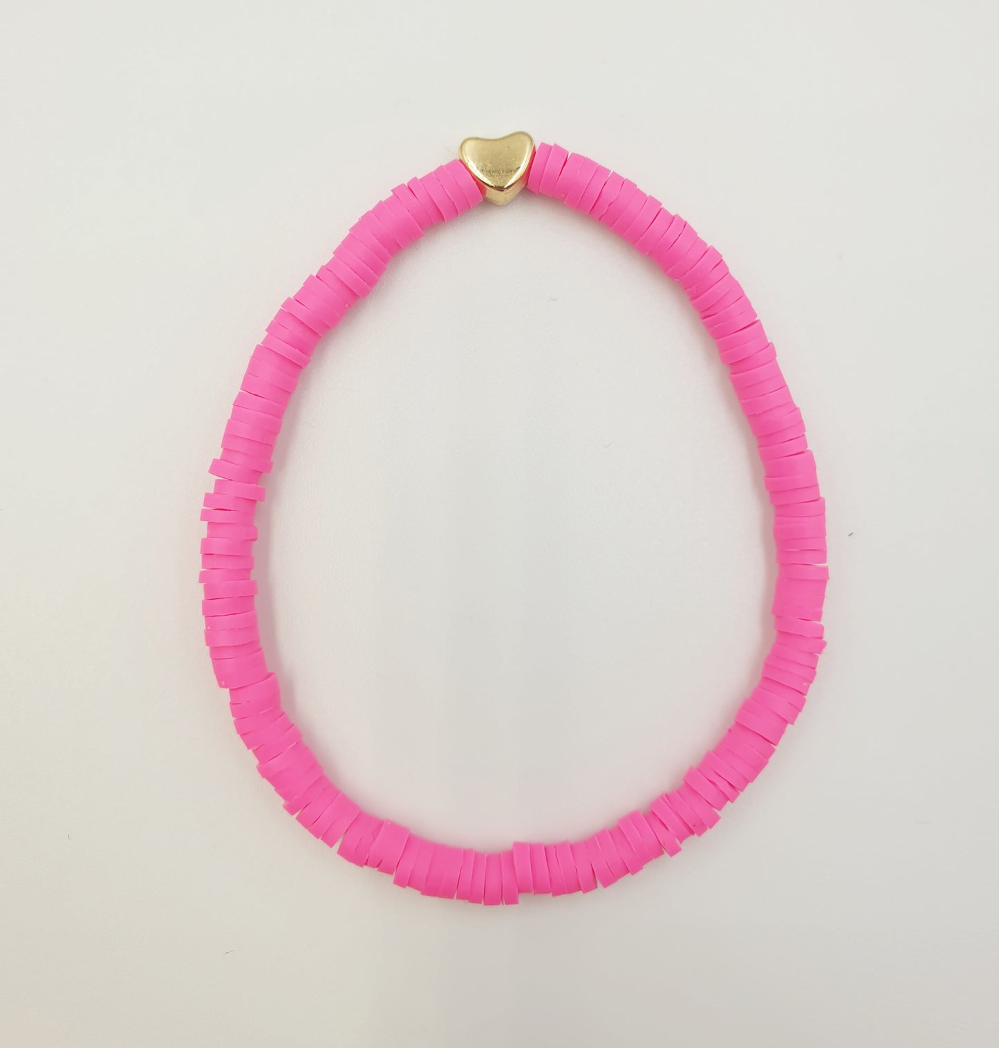 Polymer Clay Heart Bracelets - Bright Pink