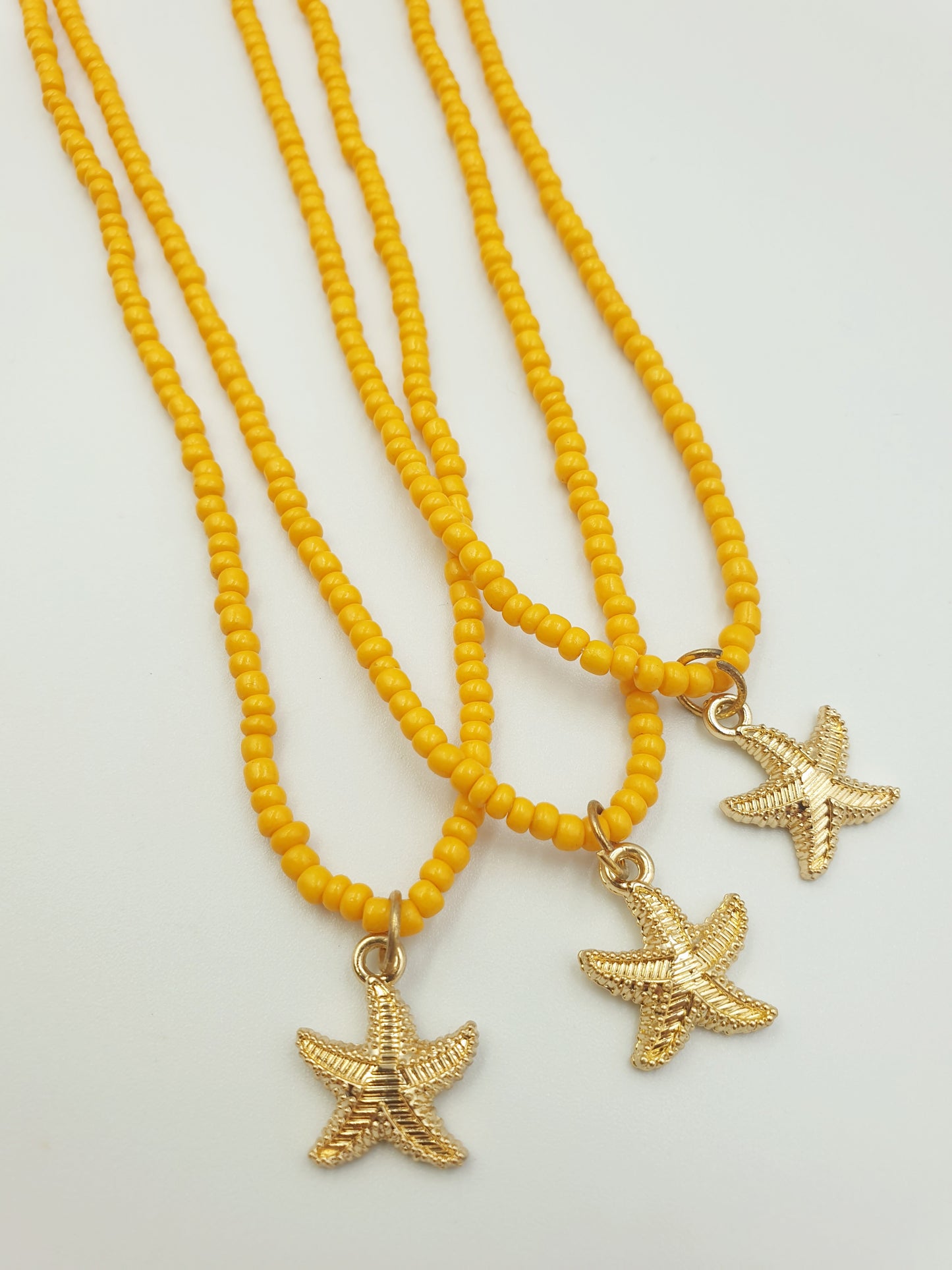 Beaded Necklace - Orange Starfish