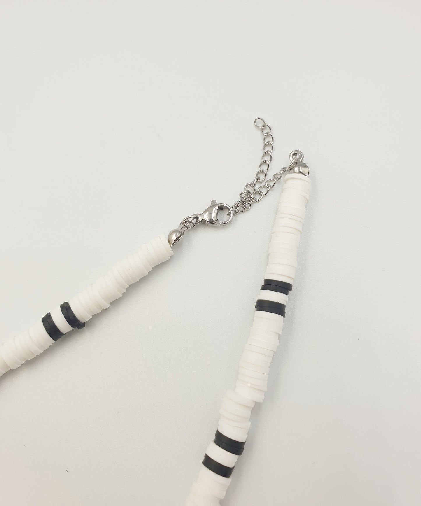Polymer Clay Beaded Necklaces - White & Black